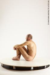 Nude Man White Sitting poses - simple Slim Short Brown Sitting poses - ALL Multi angles poses Realistic